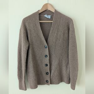 NWOT Everlane Long Cocoon Cardigan Women's Xs Alpaca/Merino Blend Brown